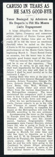 1915 enrico caruso - lascia, ny