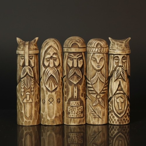 Statuine legno norrene - legno,