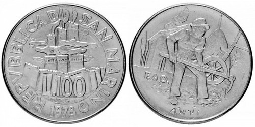 100 lire san marino - 100,