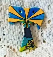 tao di ceramica per pendaglio, manufatto bomboniera o segnaposto multicolore