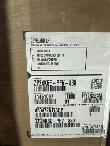 Copeland zp24k6e pfv 830 - copeland, zp24k6e-pfv-830