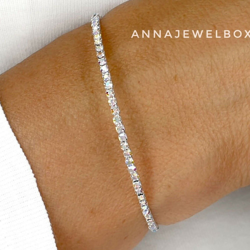 Bracciale tennis sposa argento - bracciale,