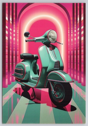 Aqua green scooter retrò - aqua,