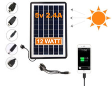 Pannello Solare USB 5V 12W Caricabatteria Solare Portatile Power Bank Campeggio