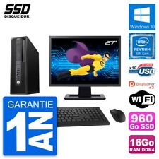 PC HP WorkStation Z240 SFF Ecran 27" G4400 RAM 16Go SSD 960Go Windows 10 Wifi
