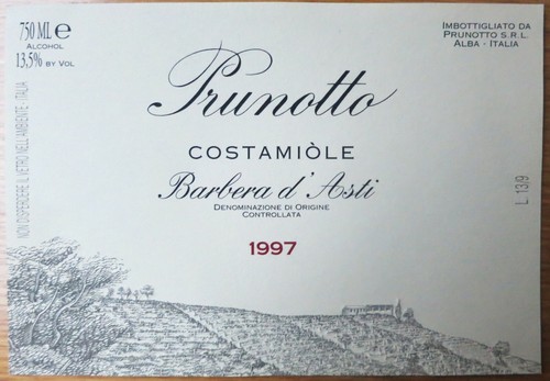 Etichetta vino italia prunotto - vino,