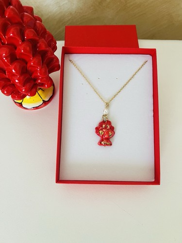Collana con pigna ceramica - collana,