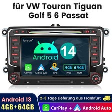 Autoradio 7" 64GB Android 14 GPS DVD IPS VW Golf Passat Tiguan EOS T5 Seat Skoda