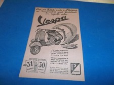 PUBBLICITA' 1952 VESPA PIAGGIO  FARO BASSO BUONA PASQUA  ROSA  ADVERT WERBUNG