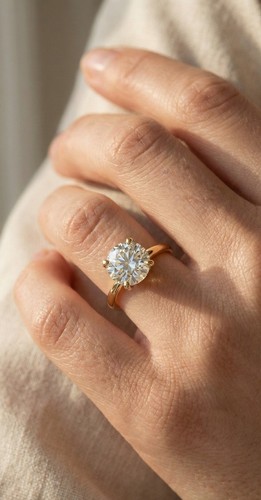 Anello solitario oro 14k - solitario,