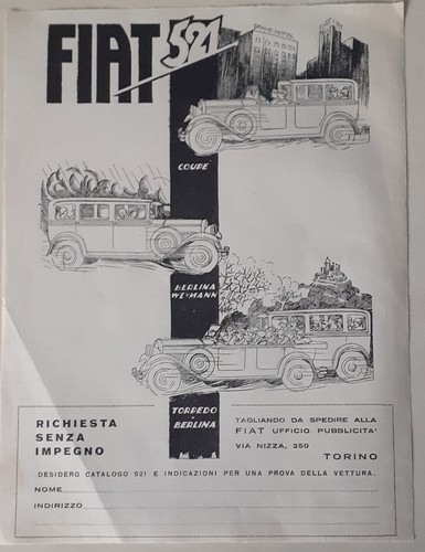 Pubblicità fiat 521 - pubblicità,