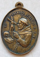 MEDAGLIA VOTIVA SANT'ANTONIO DA PADOVA SAN FRANCESCO D'ASSISI DEVOZIONALE CHIESA