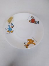 Piatto Ceramica Paperino - Paperone - Pluto Disney - Leggermente Sbeccato 