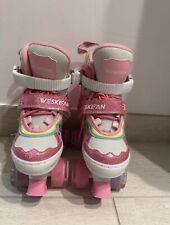 Pattini roller Weskesn 30-33 Unicorn Pink Rosa regolabili con luci alla rotazion