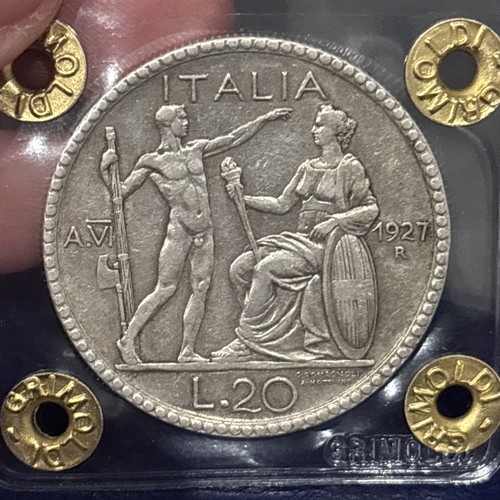 Moneta lire 1927 con - 20,