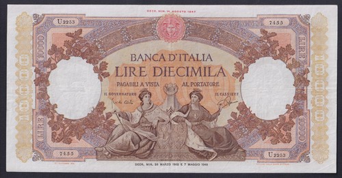 Banconota italia 10000 - banconota, lire