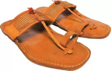 Uomo Gesù Sandali Kolhapuri Buffalo Pelle Piatto Jutti KM9 Chappal Taglia US