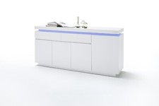 Credenza armadio bianco lucido MDF anta cassetto fresatura maniglie laccato 175 cm
