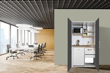 Cucina cucina ufficio mini cucina singola bianca grigia Peter 104 cm Respkta