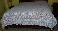 Copriletto matrimoniale 230x250 • All’uncinetto • Cotone • Vintage