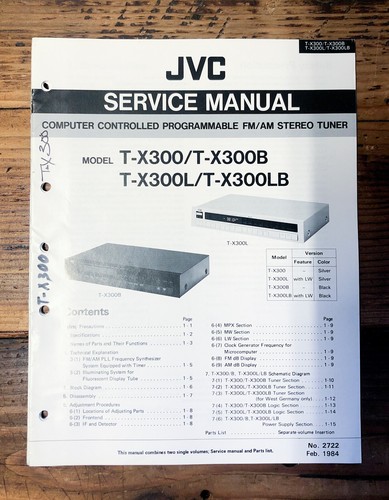 Jvc x300 x300b x300l - -x300b, -x300l