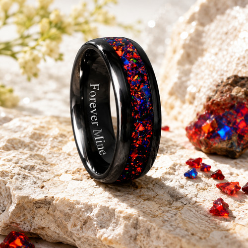 Anello tungsteno nero - anello,