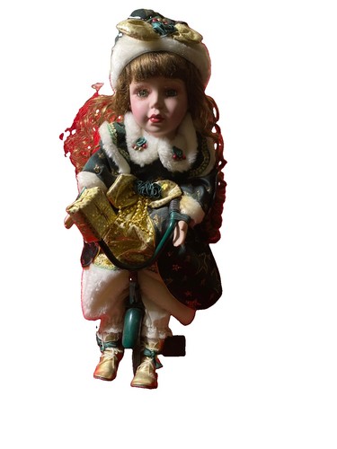 Bambola natale triciclo - bambola, su