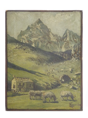Dipinto paesaggio alpino - dipinto,