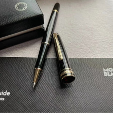 Montblanc Gold Classique Luxury Rollerball Pen 163 nuova con scatola di ricarica OEM nuova