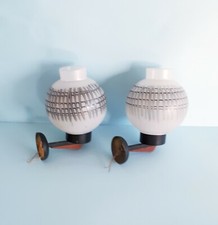 coppia applique anni 70 in vetro e legno vintage flos artemide fontana arte 