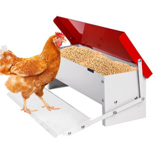 Mangiatoia Automatica per Polli, Mangiatoia per Pollame in Metallo a Pedale Da 7