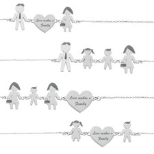 Bracciale LOVE MAKES A FAMILY Argento 925 Lui Lei Bimbo Bimba Made in Italy