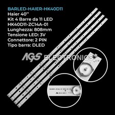 KIT 4 BARRE STRIP LED TV HAIER