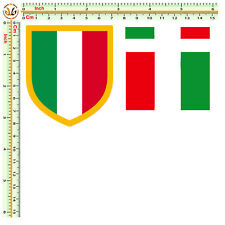 Bandiera italia scudetto transfer t-shirt capellini cotone chiaro e scuro 3 pz. 