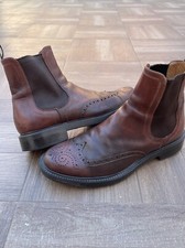 Santoni stivaletto stringato taglia 6/40 scarpa pelle uomo marrone con elastico