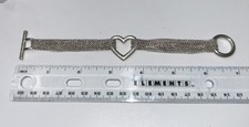 Bracciale Tiffany Argento Cuore Multifilo Catena Maglia 7" - 31,45 Grammi