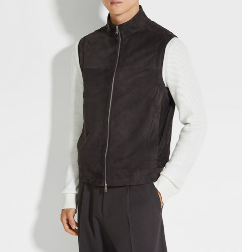 Gilet pelle scamosciata - gilet,