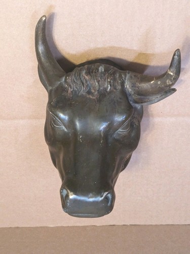 Scultura testa toro - di, bronzo