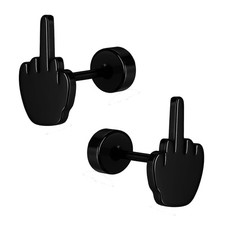 2 Orecchini Finto Plug Acciaio
