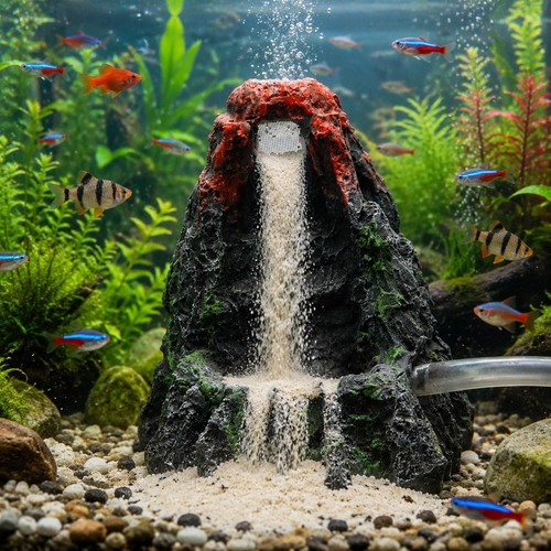 Ornamento vulcano per acquario - ornamento,