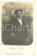 1912 ROMA Ritratto di Gina SARDI in giacca nera *Fotocartolina