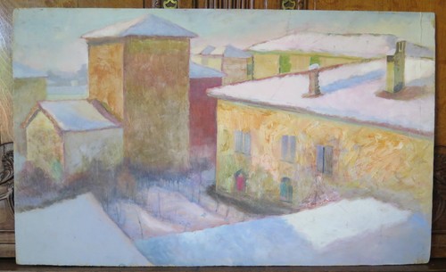 Quadro paesaggio invernale con - paesaggio,