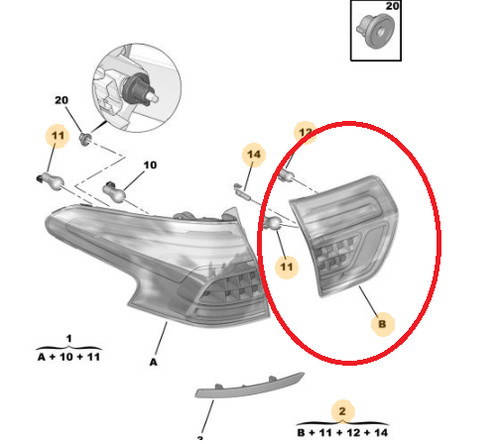 Fanale luce faro posteriore - ,