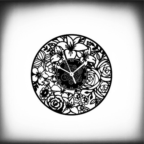 Orologio parete fiori - orologio, da