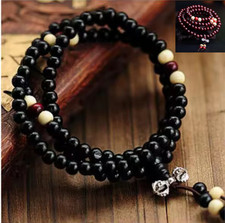 Bracciale Collana in Legno Uomo Donna Mala Tibetano Rosario Buddista 6mm