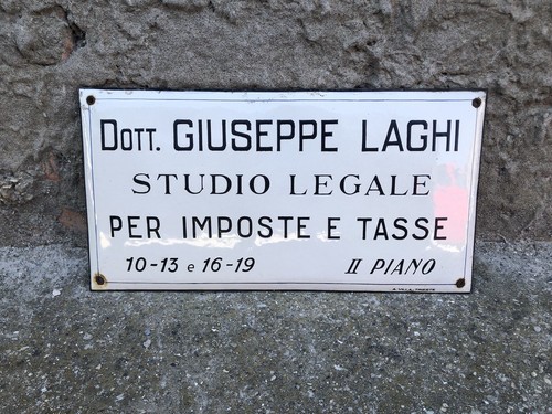 Insegna smaltata vintage