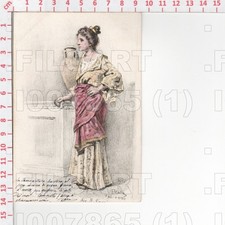 I7865 RAGAZZA SAMARITANA FONTANA ACQUA BROCCA ILLUSTRATORE FILIPPO MOLA