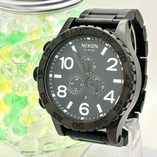 Orologio Uomo Nixon 51-30 Cronografo Subacqueo Quadrante Nero Batteria Sostituita