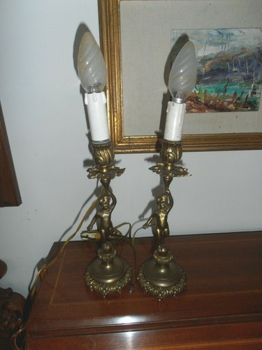 Vintage coppia lampade con - vintage,