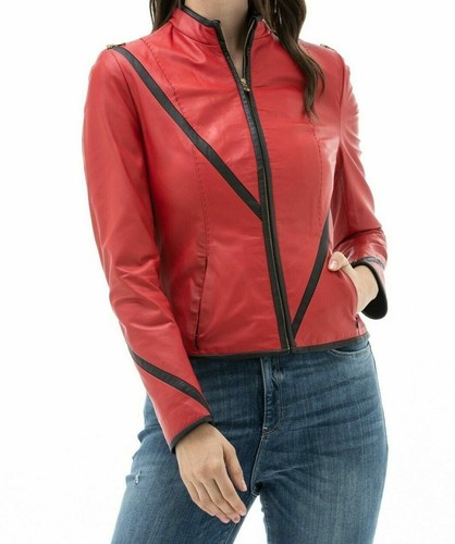 Giacca pelle rossa donna - di,